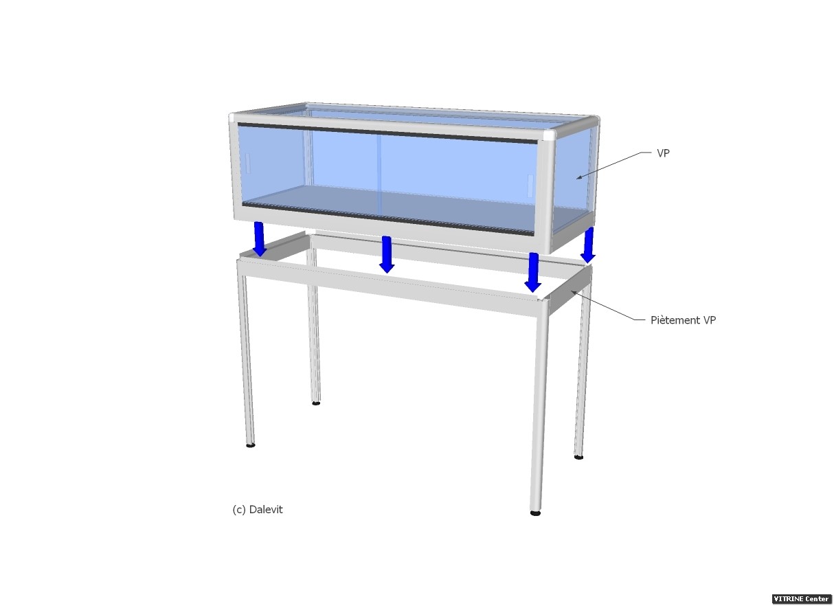 Piètement pour Vitrine Plate