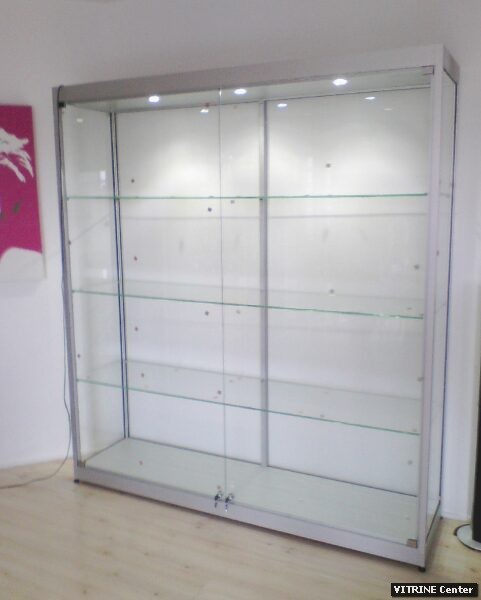 vitrine large doubles portes battantes en verre