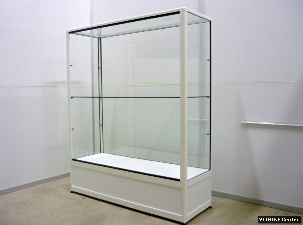 Vitrine aluminium, verre, bois