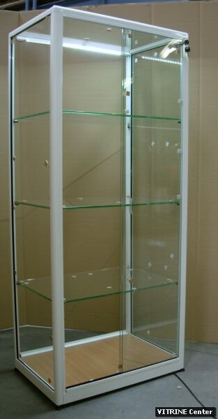 Vitrine tablette verre aluminium