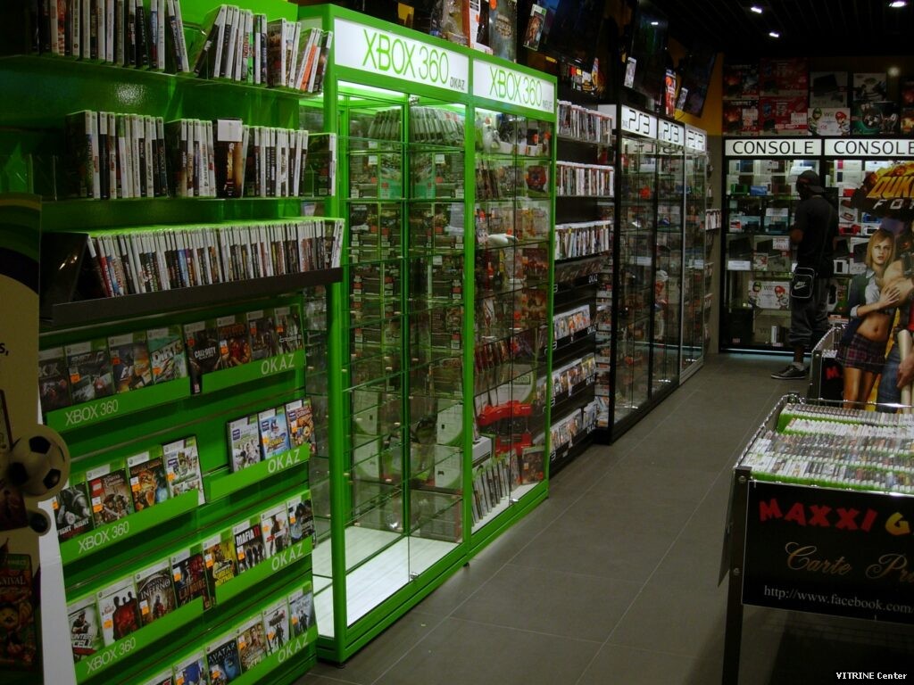 ensemble de vitrine pour magasin de jeux vidéo