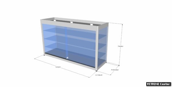 Vitrine haute équipé d'éclairager LED et de pieds réglables