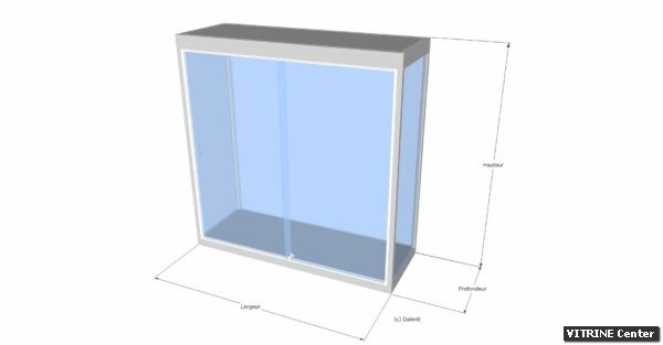 Vitrine haute équipé de portes coulissantes verre + serrure