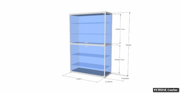 Vitrine haute équipé de 2 partie expo et de double portes battantes