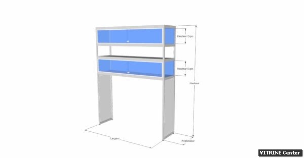 Vitrine haute equipé de 2 parties expos