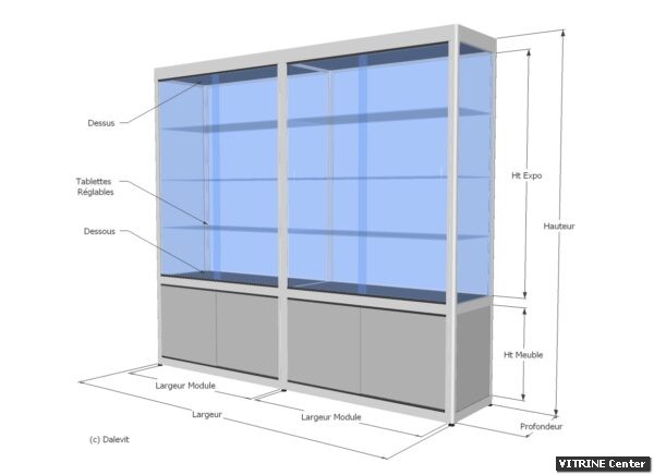 Vitrine haute 2 modules identiques