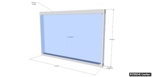 Vitrine murale équipé de double portes battantes verre + serrure et trés peu profonde