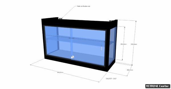 Vitrine murale équipé d'une tablette réglables verre et de portes coulissantes + serrurre