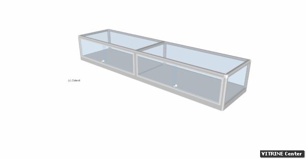 Vitrine plate 2 modules Portes coulissante + serrure