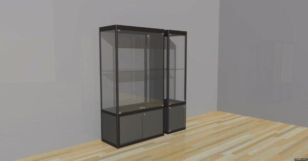 Vitrine en aluminium et verre trempé